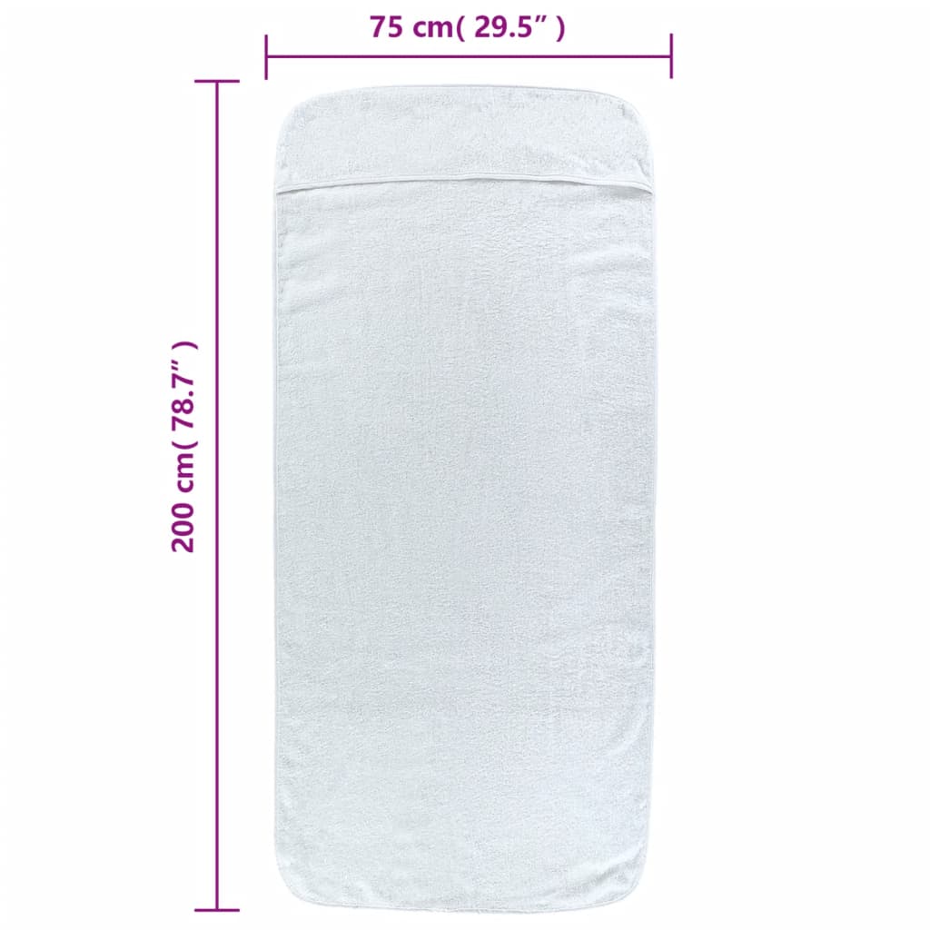 2 db fehér 400 GSM szövet strandtörölköző 75 x 200 cm 8