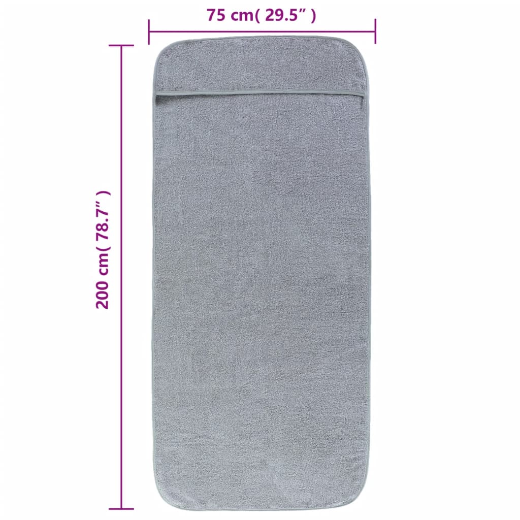 2 db szürke 400 GSM szövet strandtörölköző 75 x 200 cm 8