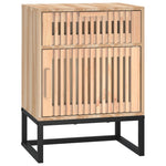 2 db szerelt fa és vas éjjeliszekrény 40x30x55,5 cm 7