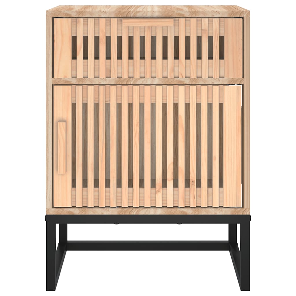 2 db szerelt fa és vas éjjeliszekrény 40x30x55,5 cm 8