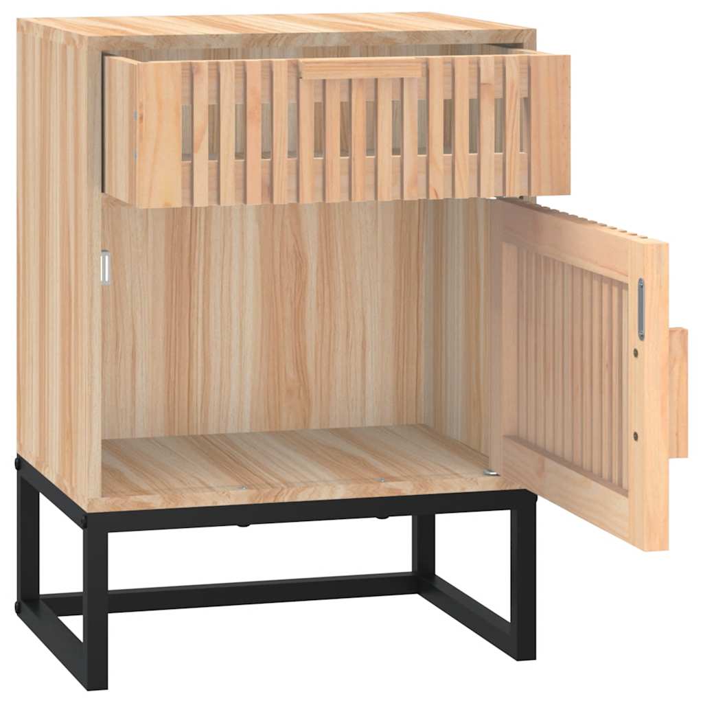 2 db szerelt fa és vas éjjeliszekrény 40x30x55,5 cm 9