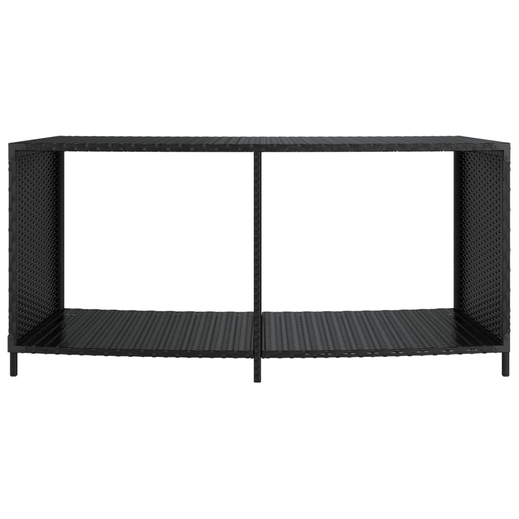 2 db fekete polyrattan tárolópolc 5