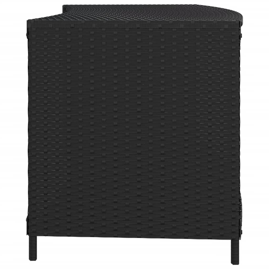 2 db fekete polyrattan tárolópolc 6