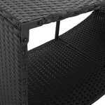 2 db fekete polyrattan tárolópolc 8
