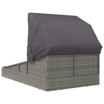 Szürke polyrattan napágy összecsukható tetővel 200x114x128 cm 5