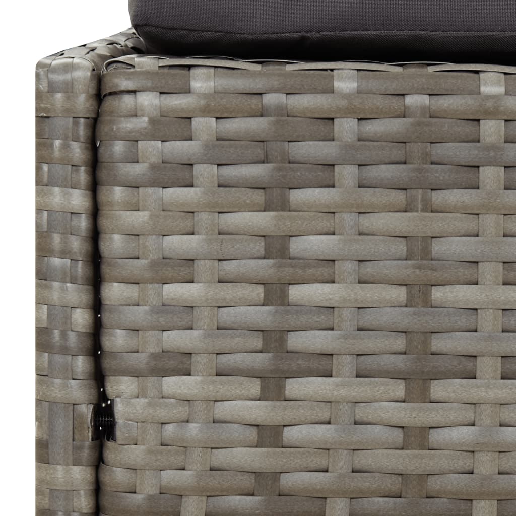 Szürke polyrattan napágy összecsukható tetővel 200x114x128 cm 8