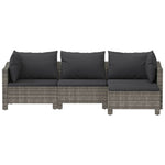 4 részes szürke polyrattan kerti ülőgarnitúra párnákkal 4