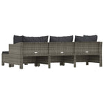 4 részes szürke polyrattan kerti ülőgarnitúra párnákkal 6
