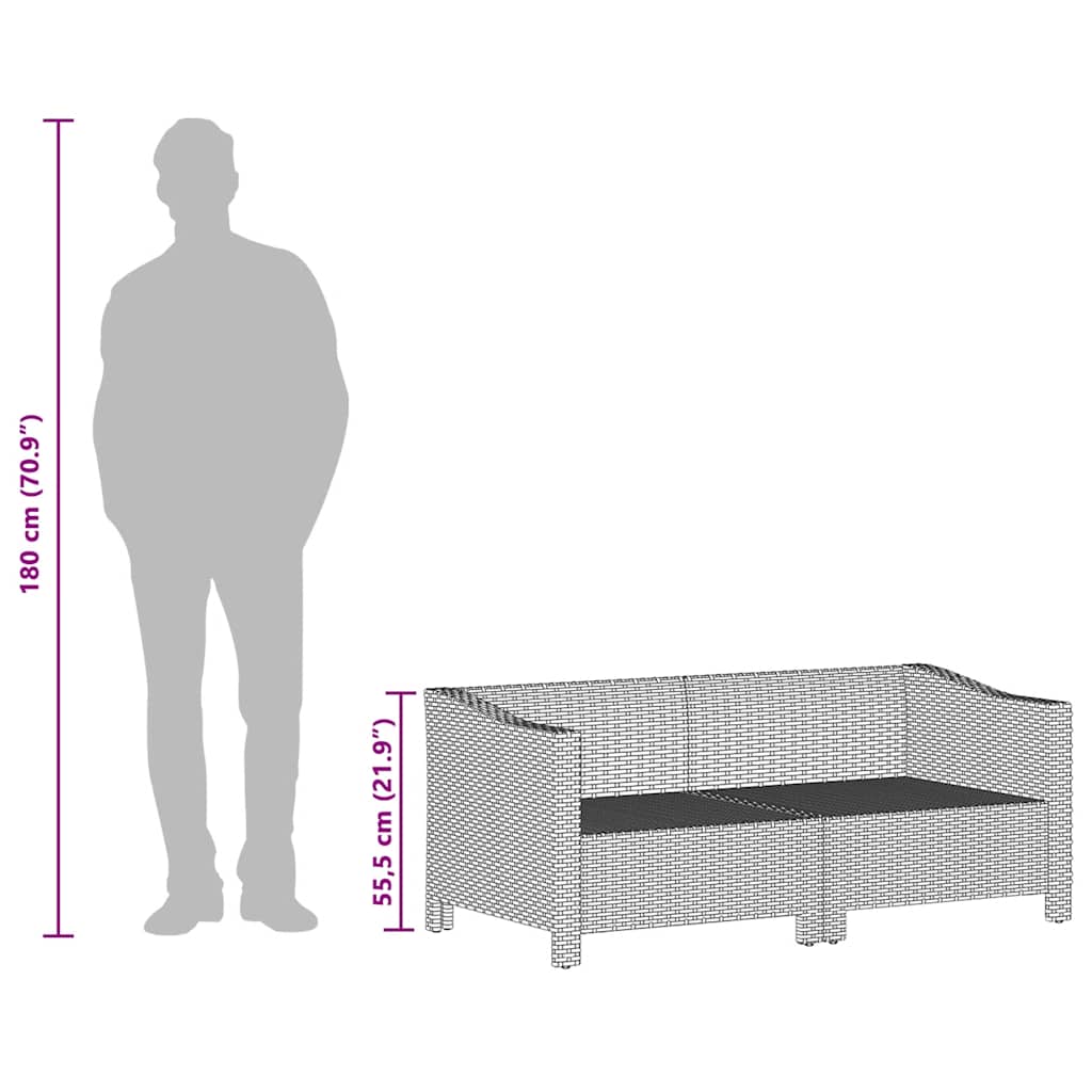 4 részes szürke polyrattan kerti ülőgarnitúra párnákkal 9