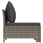 2 személyes szürke polyrattan kerti kanapé párnákkal 5