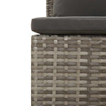 2 személyes szürke polyrattan kerti kanapé párnákkal 7