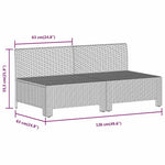 2 személyes szürke polyrattan kerti kanapé párnákkal 8