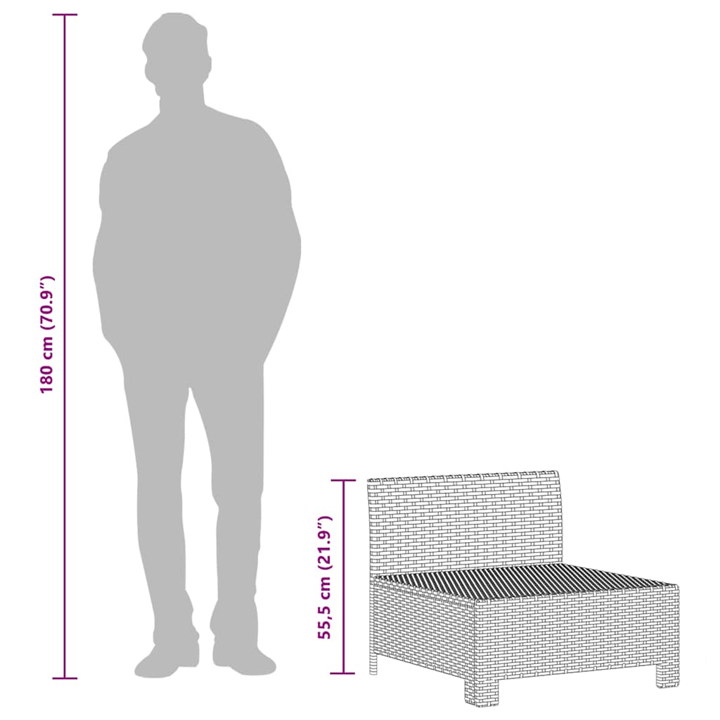 2 személyes szürke polyrattan kerti kanapé párnákkal 9