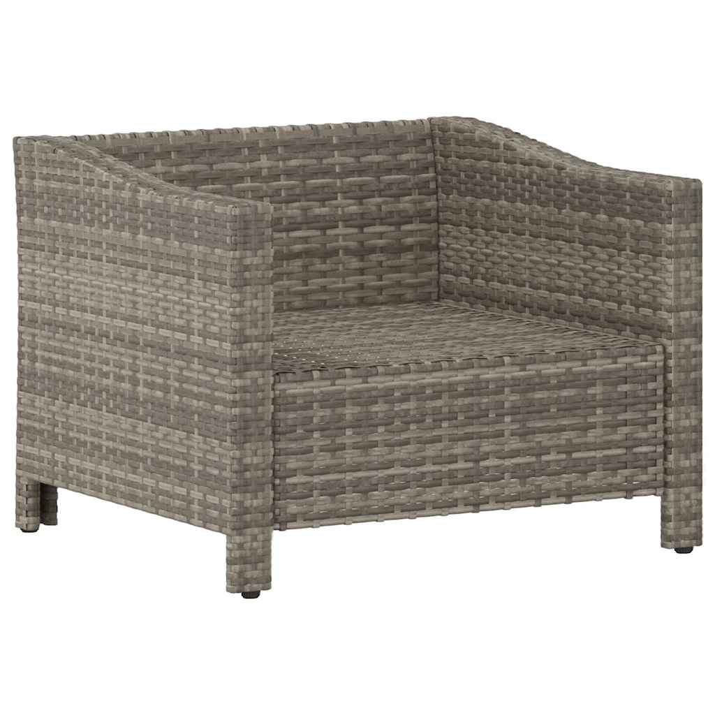Szürke polyrattan kerti fotel párnával 3