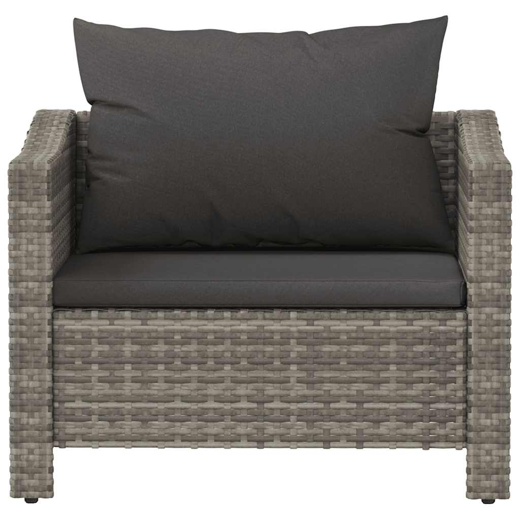 Szürke polyrattan kerti fotel párnával 4