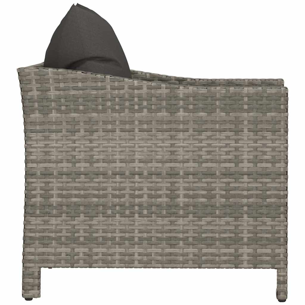 Szürke polyrattan kerti fotel párnával 5