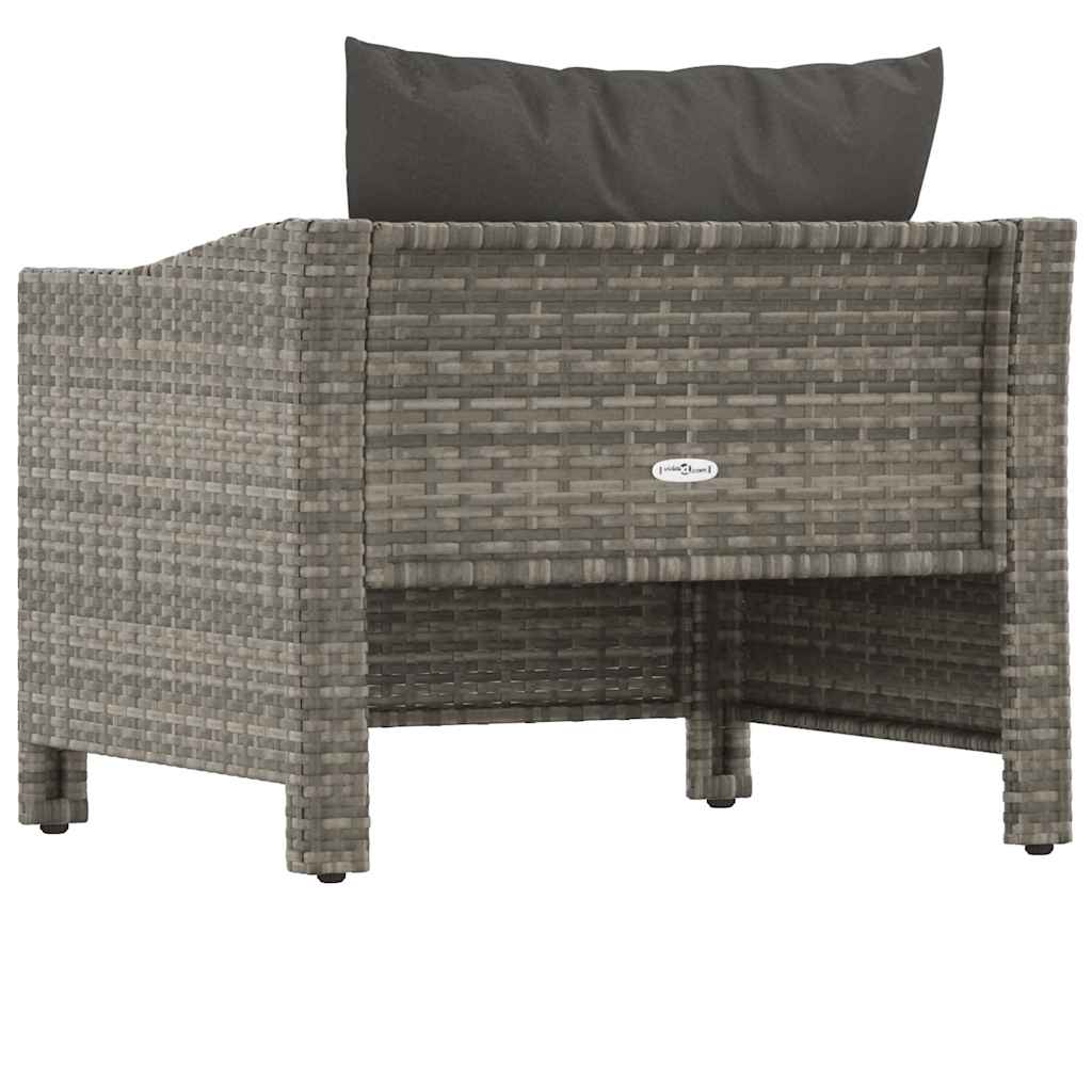 Szürke polyrattan kerti fotel párnával 6