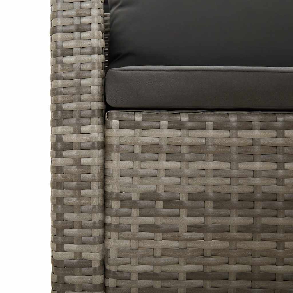 Szürke polyrattan kerti fotel párnával 7