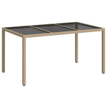 Kerti Asztal Bézs 150 x 90 x 75 cm polirattan 2