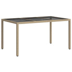 Kerti Asztal Bézs 150 x 90 x 75 cm polirattan 5