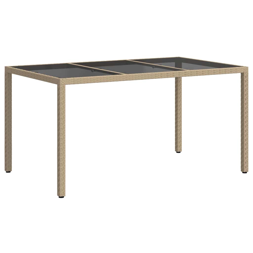 Kerti Asztal Bézs 150 x 90 x 75 cm polirattan 5