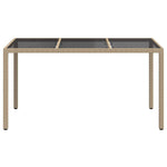 Kerti Asztal Bézs 150 x 90 x 75 cm polirattan 3
