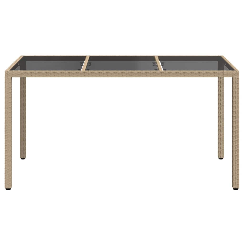 Kerti Asztal Bézs 150 x 90 x 75 cm polirattan 3