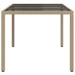 Kerti Asztal Bézs 150 x 90 x 75 cm polirattan 4