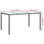 Kerti Asztal Bézs 150 x 90 x 75 cm polirattan 7
