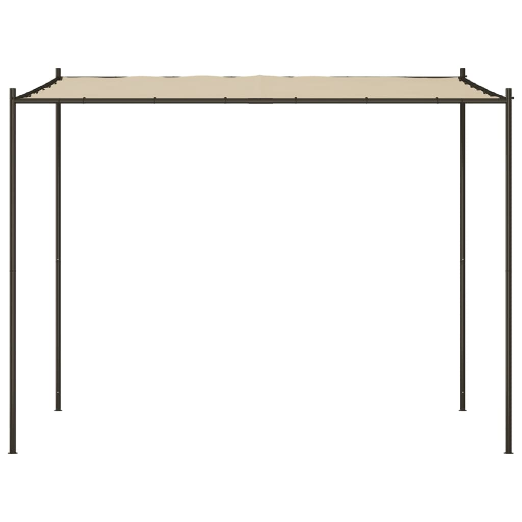 Bézs szövet és acél pavilon 3 x 3 m 180 g/m² 3