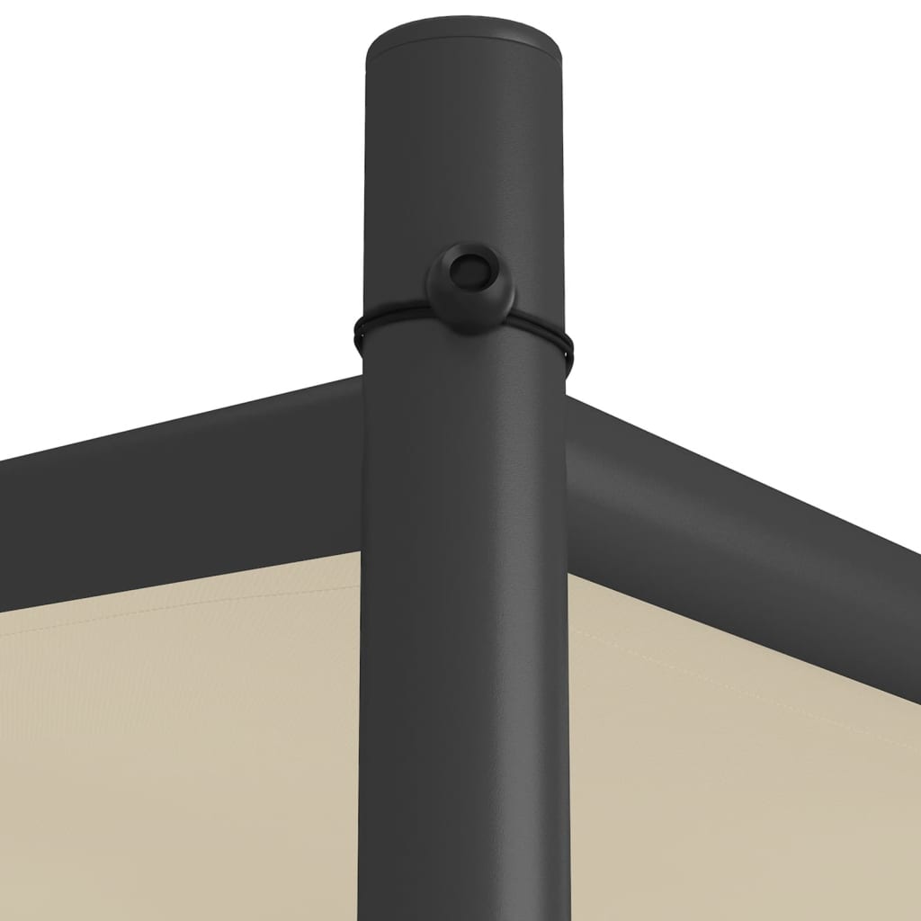 Bézs szövet és acél pavilon 3 x 3 m 180 g/m² 6