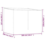 Bézs szövet és acél pavilon 3 x 3 m 180 g/m² 8
