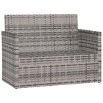 Szürke polyrattan kerti pad párnákkal 105 cm 3