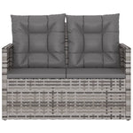 Szürke polyrattan kerti pad párnákkal 105 cm 4