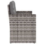 Szürke polyrattan kerti pad párnákkal 105 cm 5