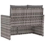 Szürke polyrattan kerti pad párnákkal 105 cm 6
