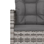 Szürke polyrattan kerti pad párnákkal 105 cm 7