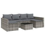 2 részes szürke polyrattan kerti ülőgarnitúra párnákkal 2