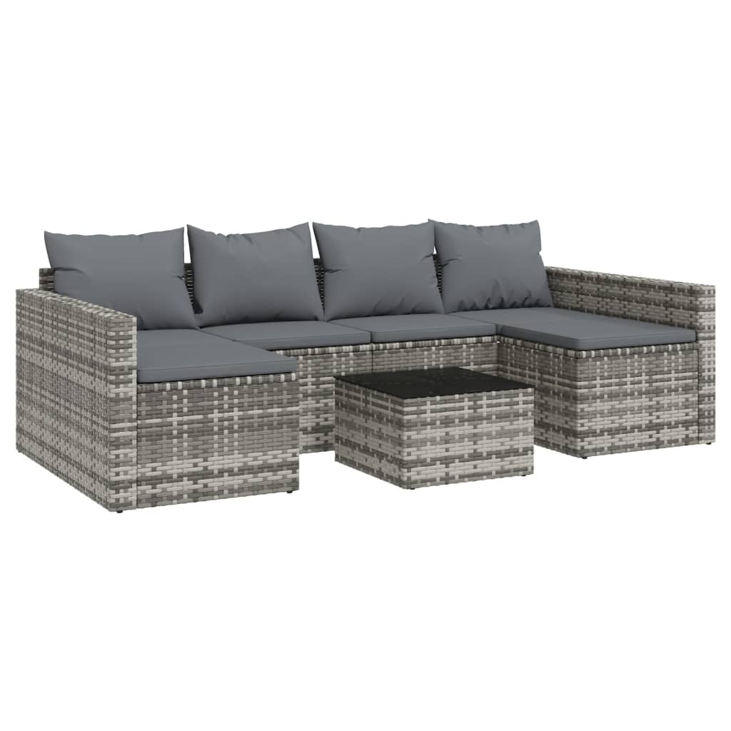 2 részes szürke polyrattan kerti ülőgarnitúra párnákkal 2