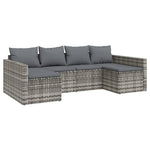 2 részes szürke polyrattan kerti ülőgarnitúra párnákkal 3