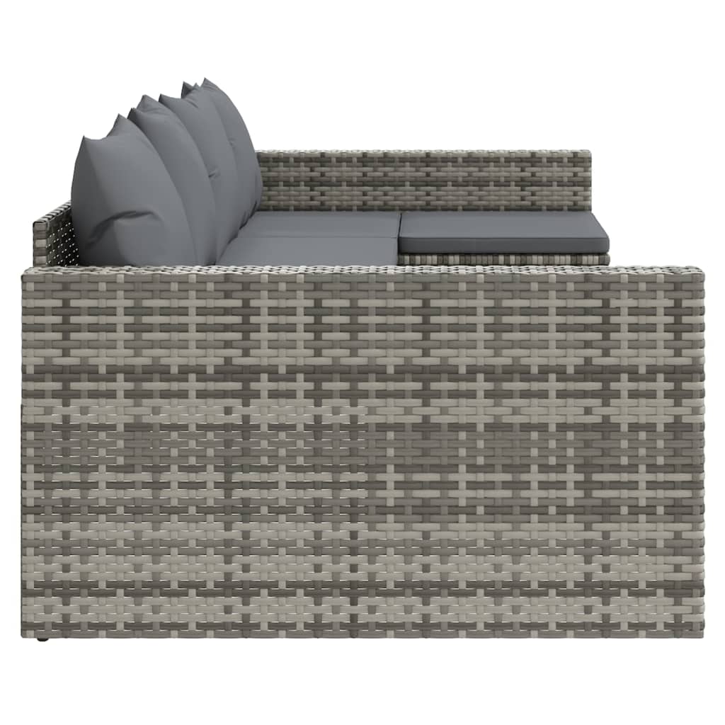 2 részes szürke polyrattan kerti ülőgarnitúra párnákkal 5
