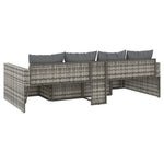 2 részes szürke polyrattan kerti ülőgarnitúra párnákkal 6