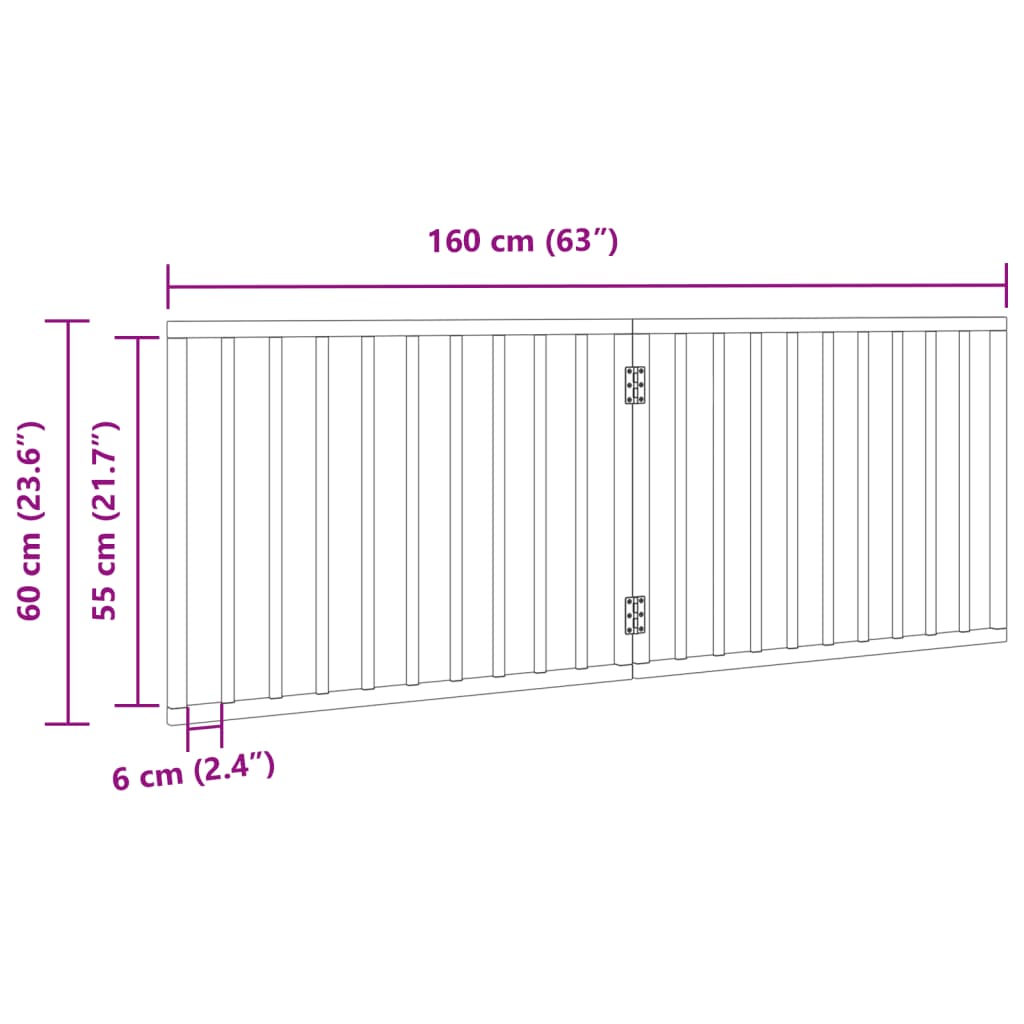 Összecsukható kutyakapu 2 panellel, nyárfa, 160 cm 9