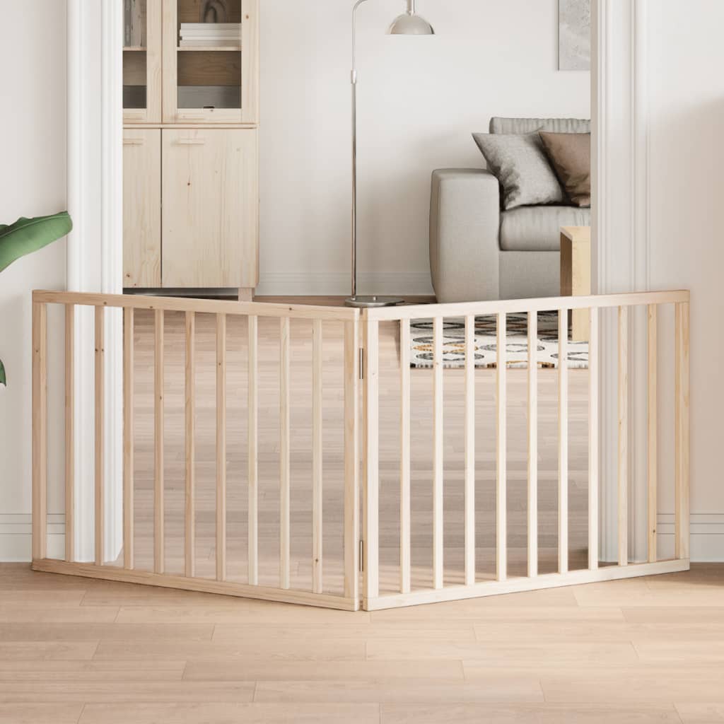 Összecsukható kutyakapu 2 panellel, nyárfa, 160 cm
