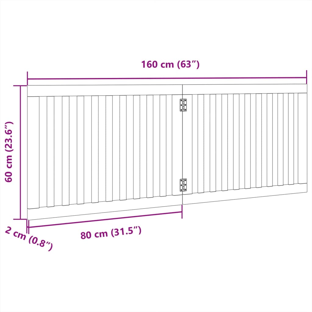 Barna nyárfa 2 paneles összecsukható kutyakapu 160 cm 9