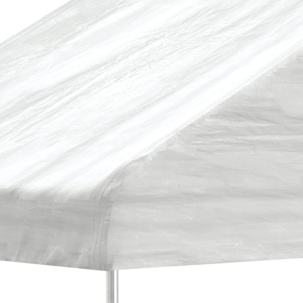 Fehér polietilén pavilon tetővel 5,88 x 2,23 x 3,75 m 3