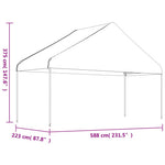 Fehér polietilén pavilon tetővel 5,88 x 2,23 x 3,75 m 4