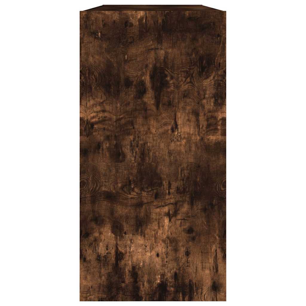 Füstös tölgy színű szerelt fa könyv-/tálalószekrény 50x25x80 cm 10