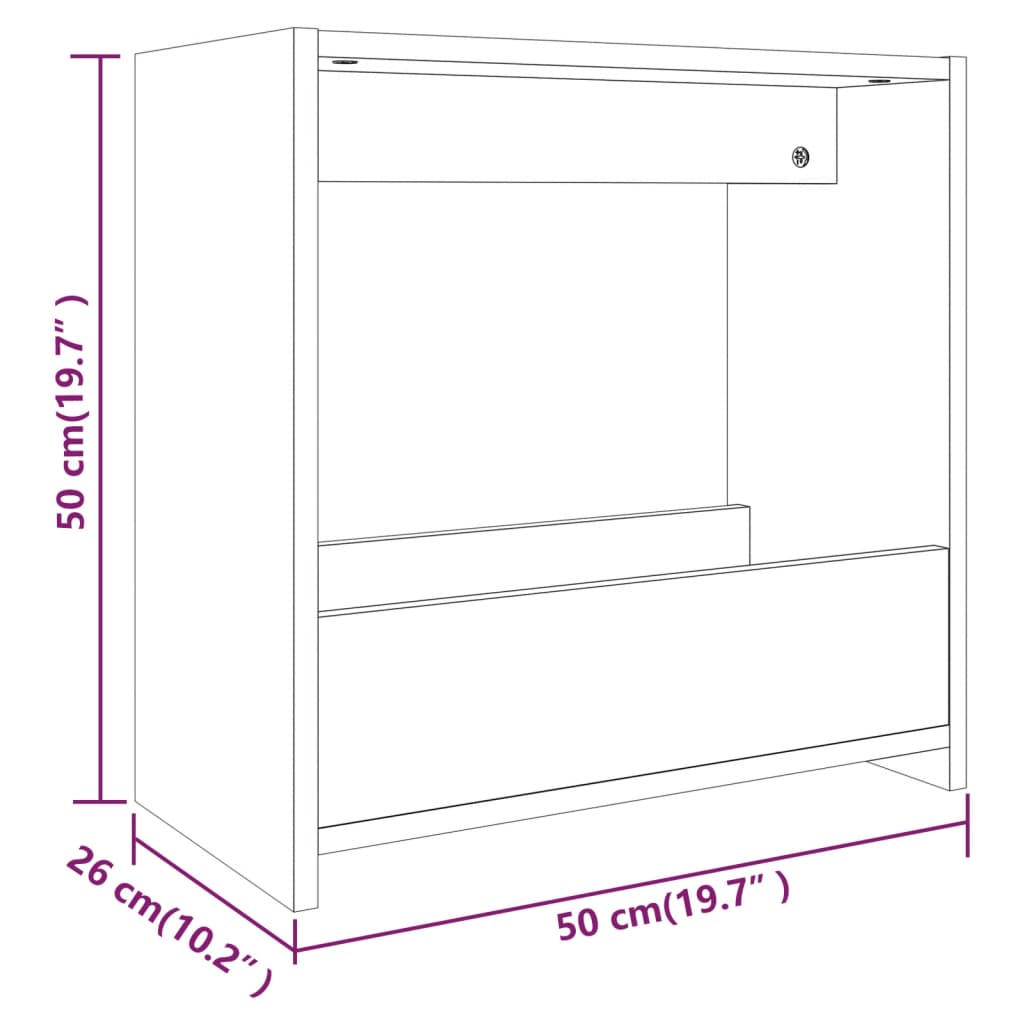 Füstös tölgy színű szerelt fa kisasztal 50 x 26 x 50 cm 7