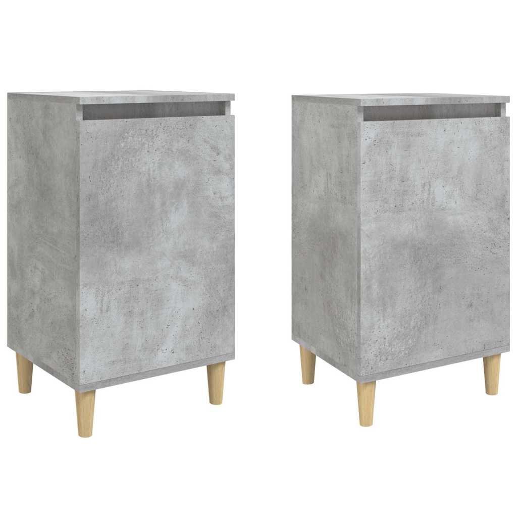 2 db betonszürke szerelt fa éjjeliszekrény 40x35x70 cm 2